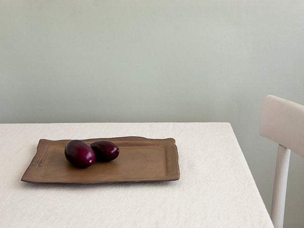 NEW Large Ceramic Rectangular Serving Tray in Brown