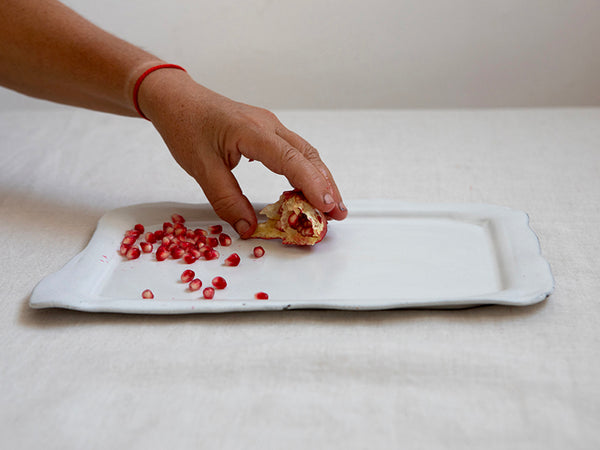 NEW Large Ceramic Rectangular Serving Tray in White
