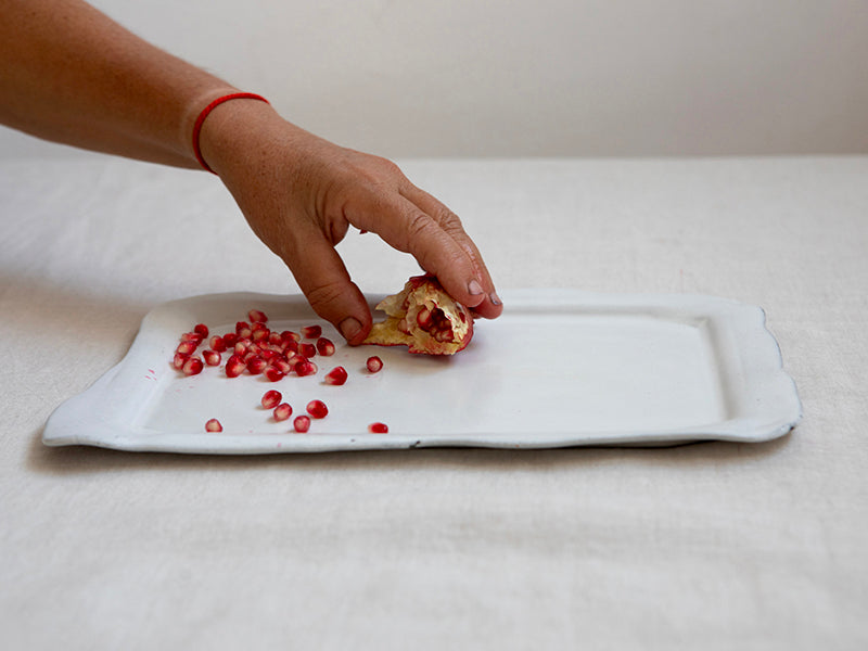 NEW Large Ceramic Rectangular Serving Tray in White