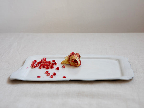 NEW Large Ceramic Rectangular Serving Tray in White