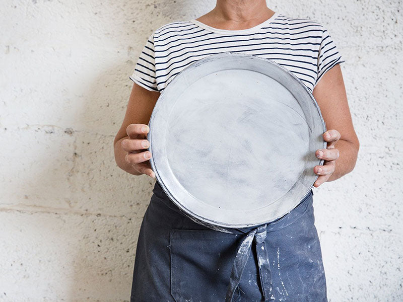 Frayed Canvas Serving Plate