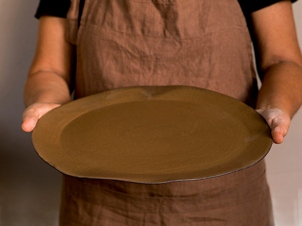 Extra Large Round Serving Platter With a Rim